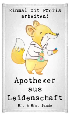 Produktbild von Mr. & Mrs. Panda Handtuch Apotheker Leidenschaft - Weiß - Geschenk, Mini-Handtuch, Pharmazie, Approbation, Spruch, Gästetuch, Staatsexamen, gästehandtuch klein, Beruf
