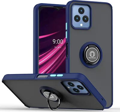 Produktbild von T-Mobile REVVL 6 Hülle, Ring Halter Ständer Matte Transluzent TPU Rahmen Stoßfest Schutzhülle für T-Mobile REVVL 6 Blau