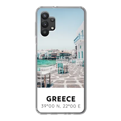 Produktbild von MuchoWow® Handyhülle Schutzhülle Hülle für Samsung Galaxy A32 5G Griechenland - Meer - Blau Silikon Softcase Handy Hülle - Softcase