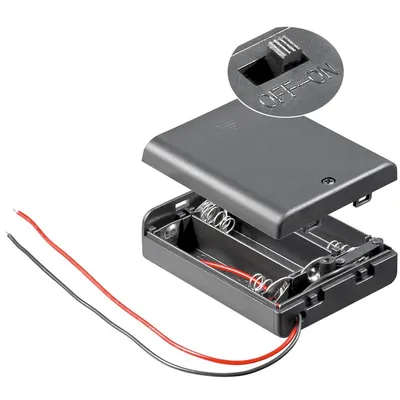 Zdjęcie produktu dla Uchwyt na 3 baterie typu Mignon AA LR6 4,5 V z kablem i wtyczką
