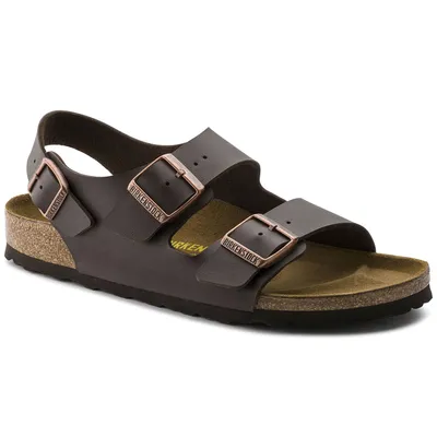 Produktbild von Birkenstock Milano Knöchelriemen Birko Flor Sandale - Braun / 7 UK - 40 EU - 9/9.5F -7/7.5M US
