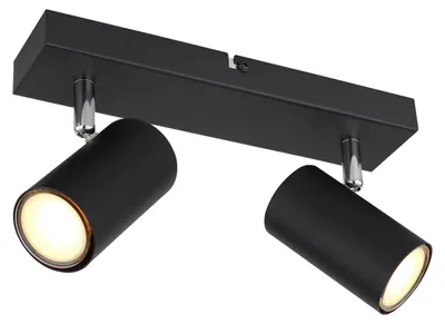 Produktbild von GLOBO 57911-2B ROBBY Strahler Metall schwarz matt, 2x GU10