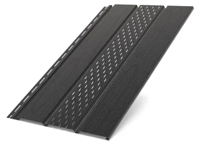 Immagine prodotto di BRYZA, pannello forato in plastica per soffitti, lunghezza 3 metri, larghezza 305 mm, colore nero RAL 9005
