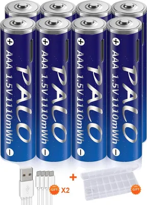 Immagine prodotto di Batteria ricaricabile agli ioni di litio, capacità 1110 mWh, ricarica micro USB, 8 batterie