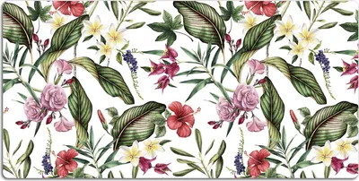 Produktbild von Schreibtischmatte Tischunterlage 100x50 cm Mauspad - Tropische Blumen