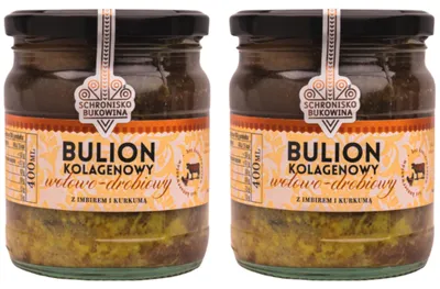 Image de Bouillon au collagène, au gingembre et au curcuma, 400 ml - Schronisko Bukowina - 2 x