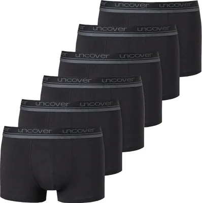 Produktbild von uncover by Schiesser 6er Pack Basic Retro Short / Pant Shorts mit Logo-Webgummibund, Komfortabel und formstabil, In perfekt sitzender, elastischer Single-Jersey-Qualität