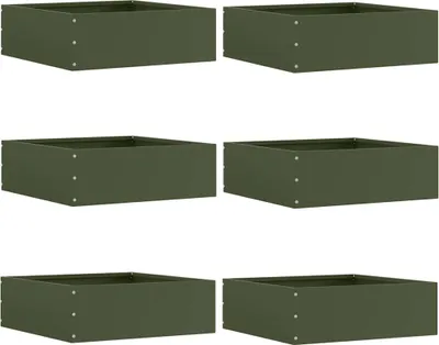 Produktbild von Raseneinfassung 6 pcs Olive Grün 40 x 40 x 13 cm Stahl
