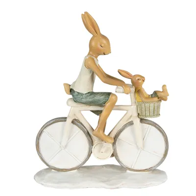 Produktbild von Clayre & Eef Figur Kaninchen 18x7x22 cm Weiß Beige Polyresin