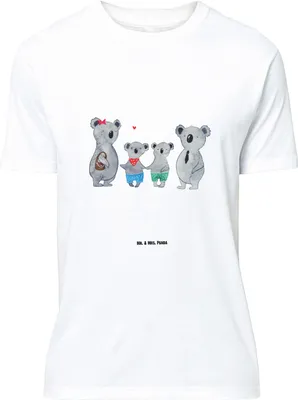 Produktbild von Mr. & Mrs. Panda Tshirt Koala Familie zwei - Weiß - Geschenk, Zusammen, Oversize T-Shirt, Muttertag, Shirt, mit Spruch, Koalabär