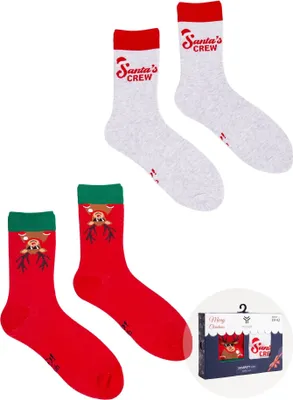 Image de YOCLUB Chaussettes Noël 2 Paires Coffret Cadeau Homme 39-42
