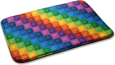 Produktbild von Teppich Kinderteppich Schlafzimmer Modern - 75 cm x 45 cm - Farbige Blöcke
