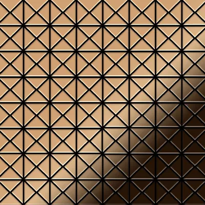 Produktbild von Mosaik Fliese massiv Metall Titan hochglänzend kupfer 1,6mm stark Deco-Ti-AM