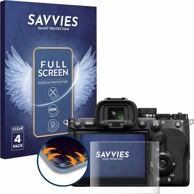 Produktbild von 4x Savvies Fullscreen Schutzfolie für Sony Alpha 7 V (ILCE-7M5) Displayschutz Folie Fullcover Klar Transparent