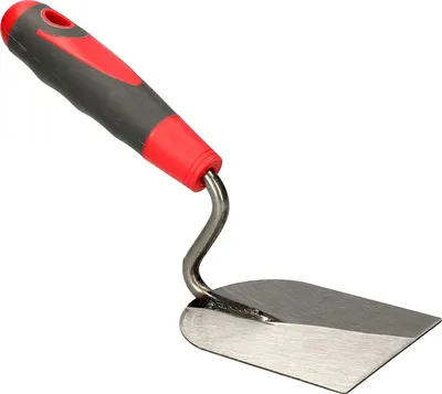 Zdjęcie produktu dla KOTARBAU® Kielnia z polerowanej stali nierdzewnej 80 mm z gumowym uchwytem do nakladania masy szpachlowej Kielnia murarska Kielnia tynkarska