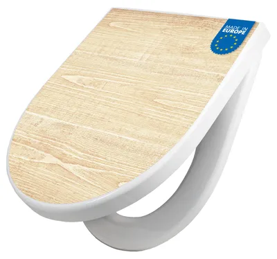 Produktbild von WC Sitz mit Absenkautomatik D Form Motiv Bretter [TDW3 11276]