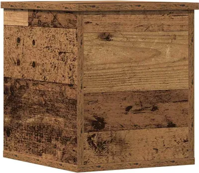 A close-up, studio shot of a wooden storage box.