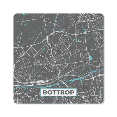 Produktbild von MuchoWow® Mauspad Mousepad Karte - Bottrop - Blau - Stadtplan - Deutschland 30x30 cm - Mousepads - Maus Mat - Pad - Mausunterlage - Gaming