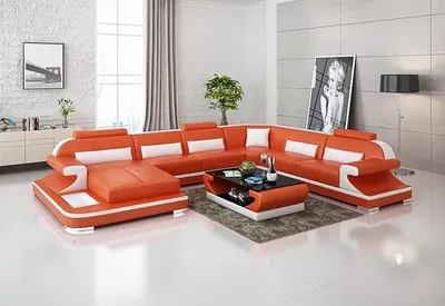 Produktbild von Ecksofa Wohnlandschaft Eckcouch Eckgarnitur Sofa L-Form Ledersofa Couch Polster