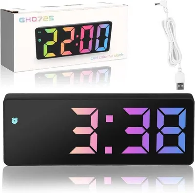 Immagine prodotto di Orologio da comodino digitale con cavo – Orologio da comodino a LED – Slaapwetgever – Sveglia – Orologio da tavolo – Orologio da comodino alimentato via cavo