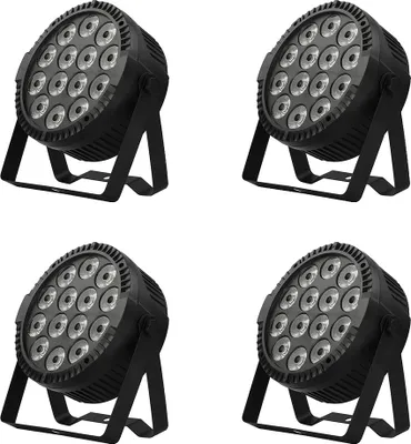 Zdjęcie produktu dla Oświetlenie sceniczne LED RGBW, moc 60 W, sterowanie DMX, wtyczka EU 4 szt