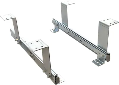 Produktbild von Teleskopschienen für Tastaturauszug oder Keyboard 300 mm Nutzhöhe 122 mm zur Untertischmontage