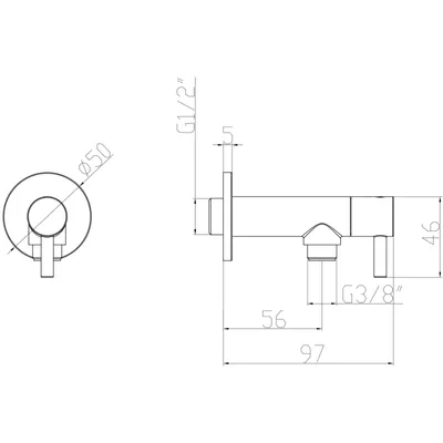 Produktbild von PaulGurkes Eckventil 1/2' auf 3/8' Messing Bronze 1 Stück
