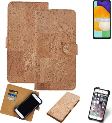 Produktbild von K-S-Trade Hülle kompatibel mit Samsung Galaxy A13 5G  Kork Handyhülle Cover  Schutzhülle TPU Case Bumper in Hellbraun, (1x)