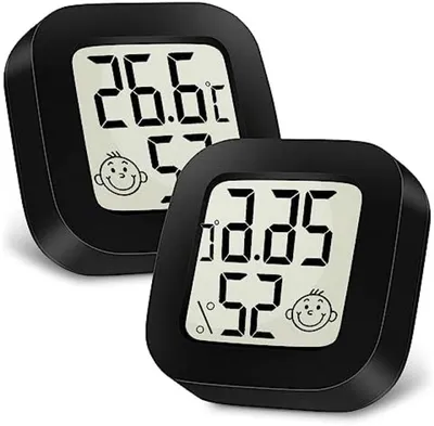 Produktbild von PromoHome® Innenraumthermometer 2 Stück Mini-Thermometer, digitales Hygrometer, hohe Präzision, Temperaturmonitor und Feuchtigkeitsmesser