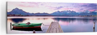 Produktbild von Bild auf Leinwand - Leinwandbild - See Berge Wasser - 160x50cm - Wand Bild - Wanddeko - Wandbilder - Leinwanddruck - Bilder - Kunstdruck - Wanddekoration - Leinwand bilder - Wandkunst - AB160x50-3671