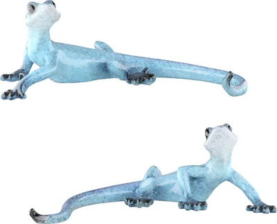 Produktbild von Gilde Figur, Gecko, "Eddie", Kunstharz, blau, L. 11 cm, B. 18 cm, H. 6 cm 58727 4063387587270 2 Stück (2-fach sortiert)