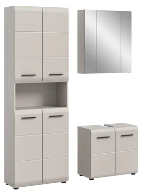 Produktbild von xonox.home Badkombination Ice Kaschmir Melamin/ Kaschmir Nachbildung matt B/H/T: 135x185x30 cm