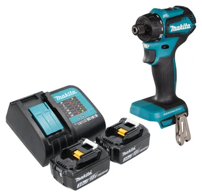 Produktbild von Makita DDF 083 SF Akku Bohrschrauber 18 V 40 Nm 1/4'' Brushless + 2x Akku 3,0 Ah + Ladegerät