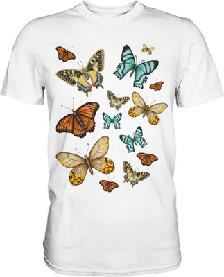 Produktbild von Natur Schmetterlinge T-Shirt – White / M