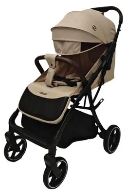 Imagen del producto de Cochecito Nania Lexy Compact, color beige, apto desde el nacimiento hasta 22 kg. Asiento ajustable, plegado con una mano, incluye capota para la lluvia y cubierta para los pies