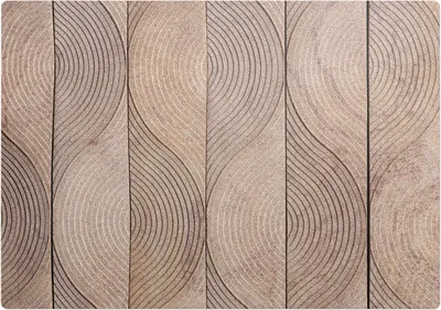 Produktbild von Holzwellen – Bodenschutzmatte – Rutschfest – Schutzmatte für Büro – Vinylmatte – Stuhlunterlage  – 100 x 100 cm