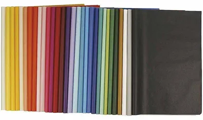 Image de Papier de soie, format 50 x 70 cm, 30 couleurs, 10 feuilles par couleur, transparent