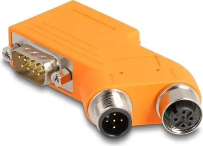 Immagine prodotto di DELOCK D-Sub 9 St & Bu > M12 St & Bu A-kodiert 5 Pin 35° or.