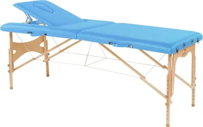 Image de Table de soins, table de massage, table pliante, mobile, hauteur 57-85 cm, en bois, couleur:57 java
