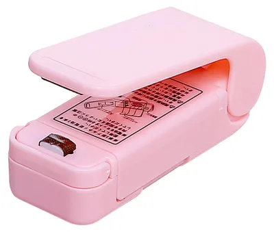 Produktbild von Mini-Beutelverschließer, tragbare Handpresse, Heißsiegel-Snackmaschine für Plastiktüten, Rosa
