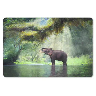 Produktbild von MuchoWow® Mauspad Mousepad Dschungel - Elefant - Wasser 27x18 cm - Mousepads - Maus Mat - Pad - Mausunterlage - Büroartikel - Desk Matten