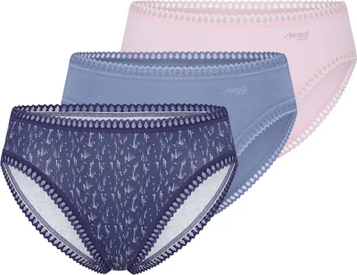 Produktbild von sloggi 3er Pack GO Crush Slip Komfortabel und atmungsaktiv, Zierborte an den Säumen, Im praktischen Mehrfachpack