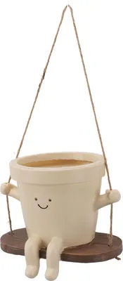 Produktbild von Schaukel Gesicht Pflanzer Topf Harz niedlich dekorative hängende Gesicht Pflanze Topf Blumentopf für Indoor Outdoor Garten Dekor