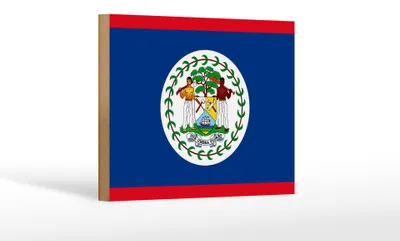 Produktbild von Holzschild Flagge Belizes 18x12cm Flag of Belize