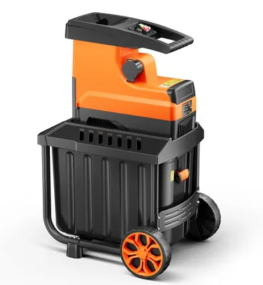 Produktbild von Gartenhäcksler - Elektrischer Leisehäcksler - 2800 W - Bürstenloser 400 Nm Motor - 6-Zahn-Walze - 4,5 cm Astdurchmesser - 60 l Fangbox - Leise & Überlastschutz - Orange