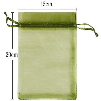 Obrázek produktu pro 100 ks organzových sáčků (15 x 20 cm), organzové dárkové sáčky se stahovací tkaničkou, šperkové sáčky, levandulové sáčky, perfektní pro šperkové dárky, sladkosti, svatby