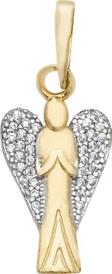 Produktbild von Edler 9 Karat (375) Gold Damen - Anhänger mit Zirkonia - 28mm*11mm; TRS23677
