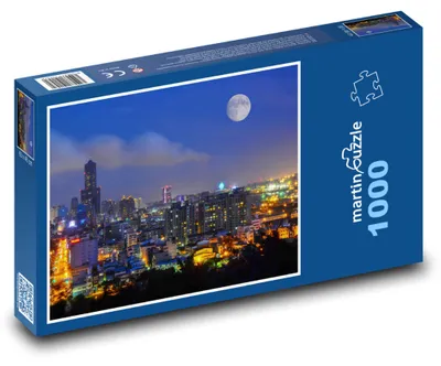 Obrázek produktu pro Puzzle 1000 Noční panorama Kao-siung - martinpuzzle