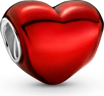 Obrázok produktu pre Pandora Colours Charm 799291C02 Kovové červené srdce Červený smalt Striebro 925