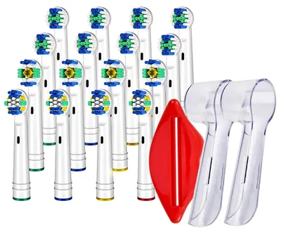 Obrázek produktu pro Náhradní hlavice k elektrickým zubním kartáčkům Oral-B, sada 16 ks + kryty a vytlačovač